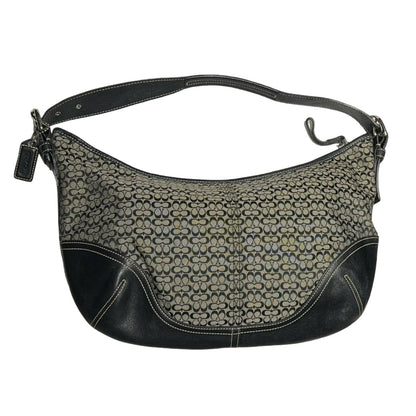 COACH Signature C Canvas Signature C Hobo Bag Shoulder Bag Charcoal Black Silver Hardware Co52