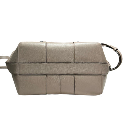 COACH Pebbled Leather Charlie Bucket Bag Shoulder Bag Taupe Silver Hardware Co51