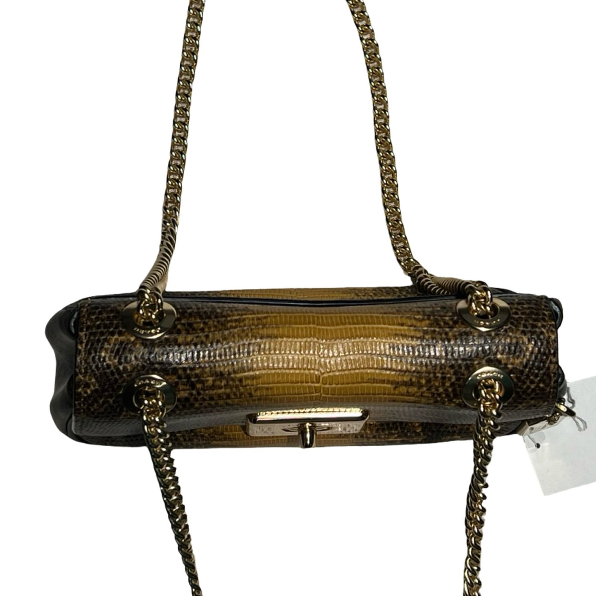 COACH Leather Turnlock Shoulder Bag Shoulder Bag Brown, Black, Gold Gold Hardware Co50