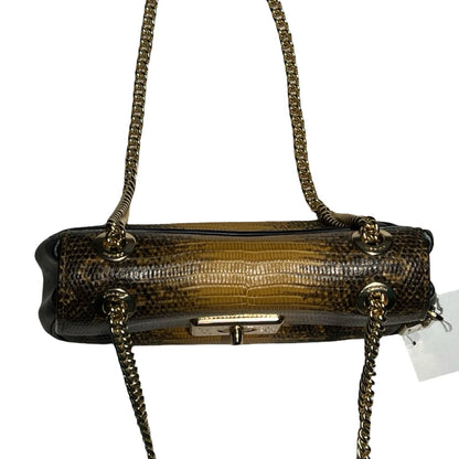 COACH Leather Turnlock Shoulder Bag Shoulder Bag Brown, Black, Gold Gold Hardware Co50