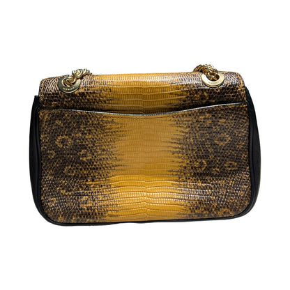 COACH Leather Turnlock Shoulder Bag Shoulder Bag Brown, Black, Gold Gold Hardware Co50