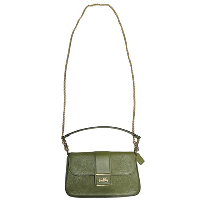 COACH Pebble Grain Cassie Crossbody 19 Shoulder Bag Green Gold Hardware Co82