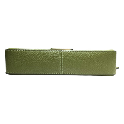 COACH Pebble Grain Cassie Crossbody 19 Shoulder Bag Green Gold Hardware Co82