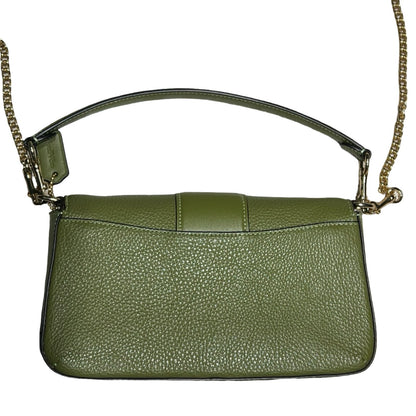 COACH Pebble Grain Cassie Crossbody 19 Shoulder Bag Green Gold Hardware Co82