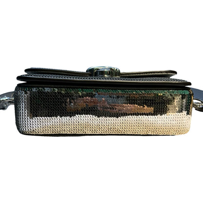COACH Sequin Swinger 20 Shoulder Bag Silver Silver Hardware Co60