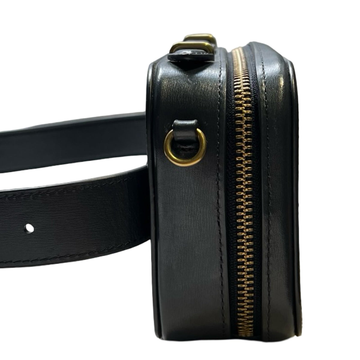 COACH Signature Canvas, Leather Dempsey Camera Bag In Signature Canvas Belt Bag Black, Tan Gold Hardware Co84