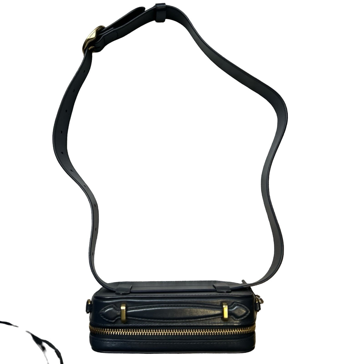 COACH Signature Canvas, Leather Dempsey Camera Bag In Signature Canvas Belt Bag Black, Tan Gold Hardware Co84