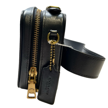 COACH Signature Canvas, Leather Dempsey Camera Bag In Signature Canvas Belt Bag Black, Tan Gold Hardware Co84