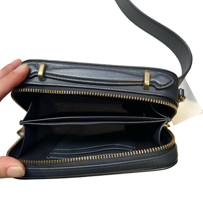 COACH Signature Canvas, Leather Dempsey Camera Bag In Signature Canvas Belt Bag Black, Tan Gold Hardware Co84