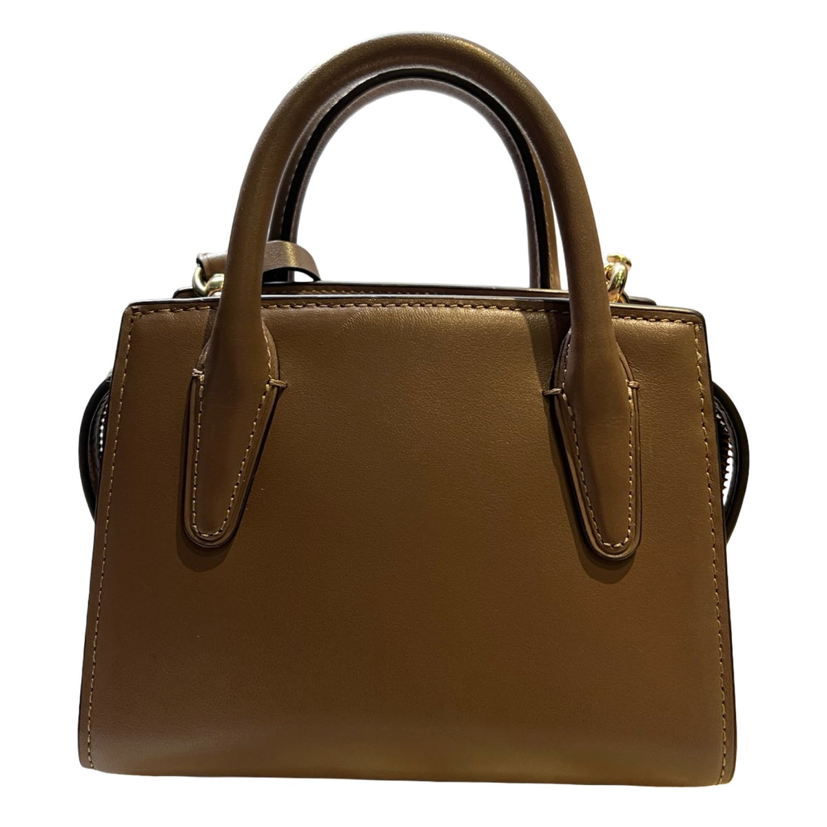 COACH Leather Mini Carryall Handbag Brown Gold Hardware Co88