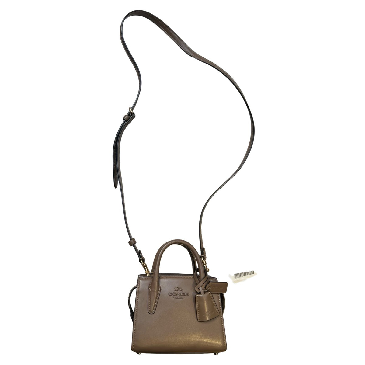 COACH Leather Mini Carryall Handbag Brown Gold Hardware Co88