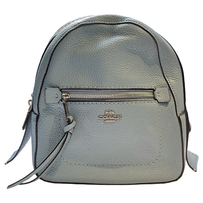 COACH Pebbled Leather Mini Backpack Backpack Light Blue Silver Hardware Co65