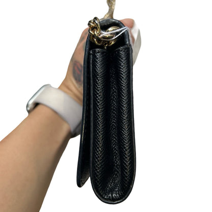 COACH Crossgrain Wallet On Chain Mini Shoulder Bag Black Gold Hardware Co61
