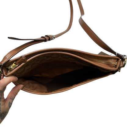 COACH Signature Coated Canvas Signature Crossbody Bag Crossbody Bag Brown Gold Hardware Co43