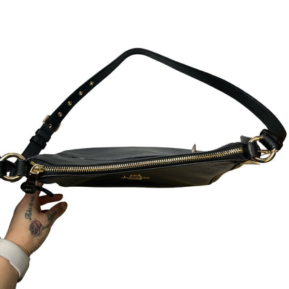 COACH Pebbled Leather Pebbled Leather Shoulder Bag Shoulder Bag Black Gold Hardware Co87
