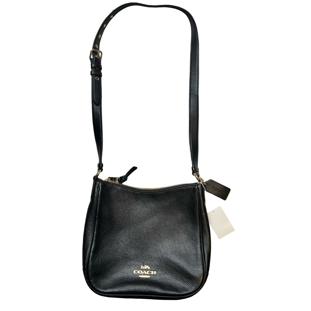 COACH Pebbled Leather Pebbled Leather Shoulder Bag Shoulder Bag Black Gold Hardware Co87