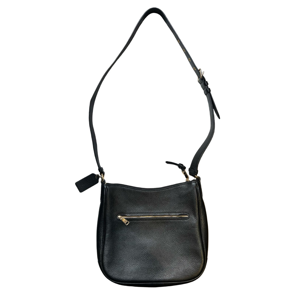 COACH Pebbled Leather Pebbled Leather Shoulder Bag Shoulder Bag Black Gold Hardware Co87