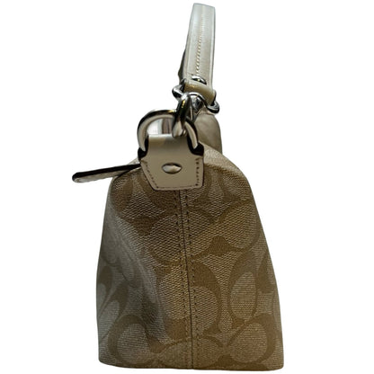 COACH Signature Canvas Signature Canvas Small Wristlet Wristlet Beige, Pink, White Silver Hardware Co70