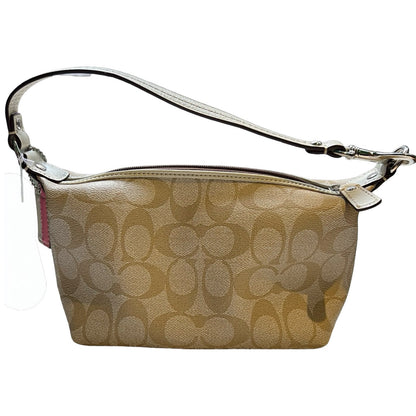 COACH Signature Canvas Signature Canvas Small Wristlet Wristlet Beige, Pink, White Silver Hardware Co70