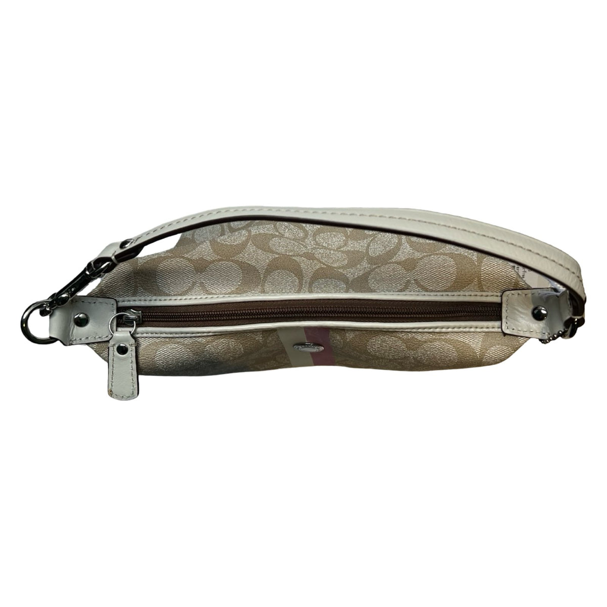 COACH Signature Canvas Signature Canvas Small Wristlet Wristlet Beige, Pink, White Silver Hardware Co70