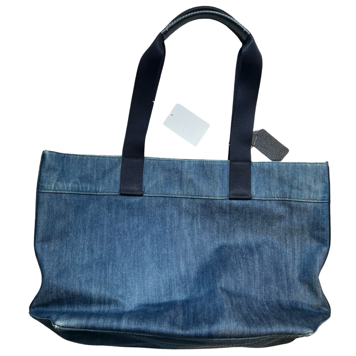 COACH Denim Horse and Carriage Tote Tote Bag Blue Silver Hardware Co47