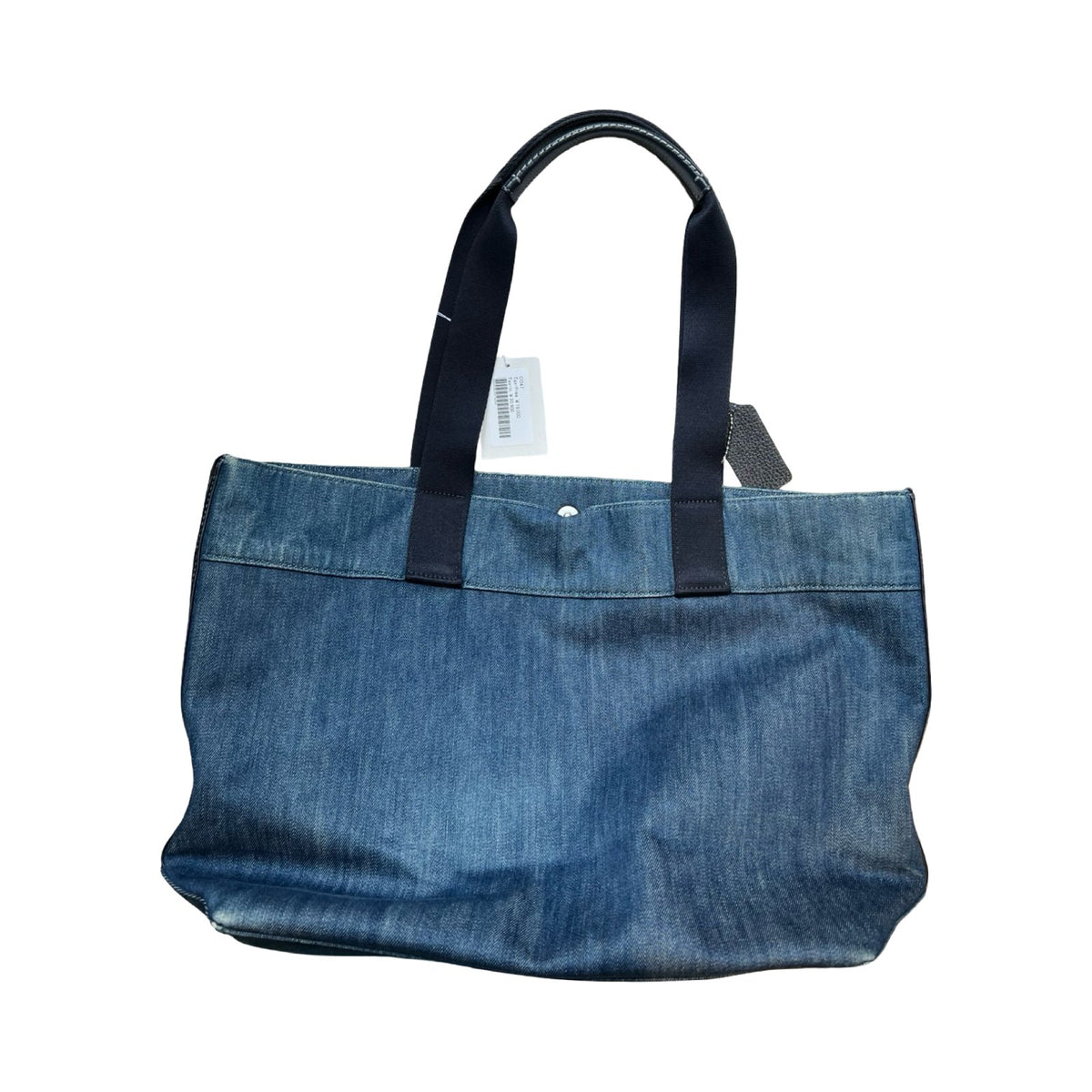 COACH Denim Horse and Carriage Tote Tote Bag Blue Silver Hardware Co47