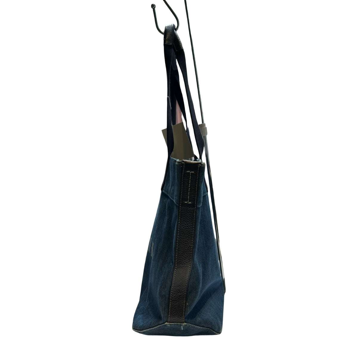 COACH Denim Horse and Carriage Tote Tote Bag Blue Silver Hardware Co47