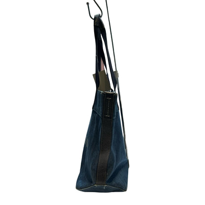 COACH Denim Horse and Carriage Tote Tote Bag Blue Silver Hardware Co47
