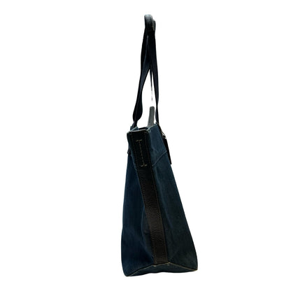 COACH Denim Horse and Carriage Tote Tote Bag Blue Silver Hardware Co47