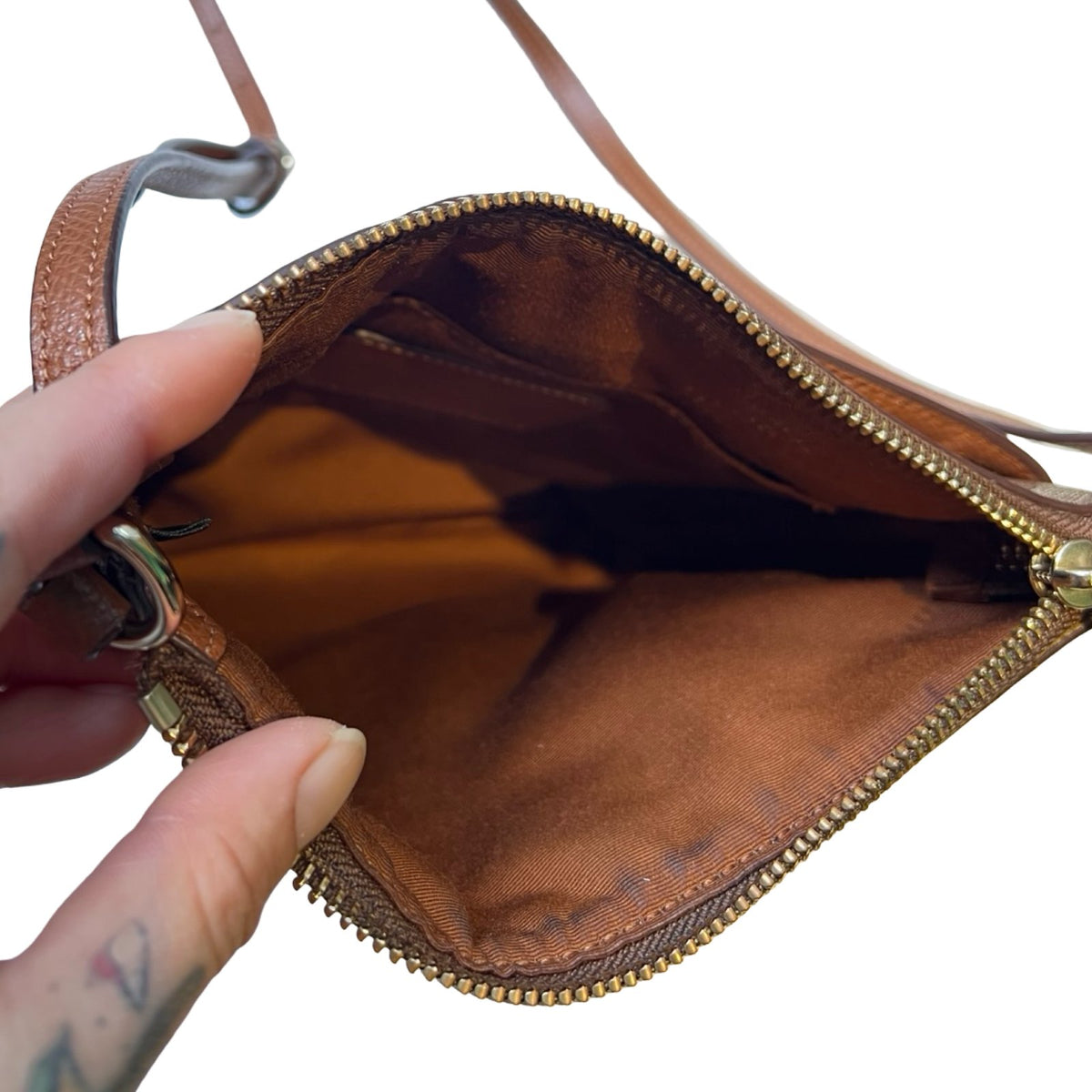 COACH Signature Coated Canvas Signature PVC File Crossbody Bag Crossbody Bag Brown Gold Hardware Co53
