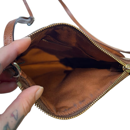 COACH Signature Coated Canvas Signature PVC File Crossbody Bag Crossbody Bag Brown Gold Hardware Co53