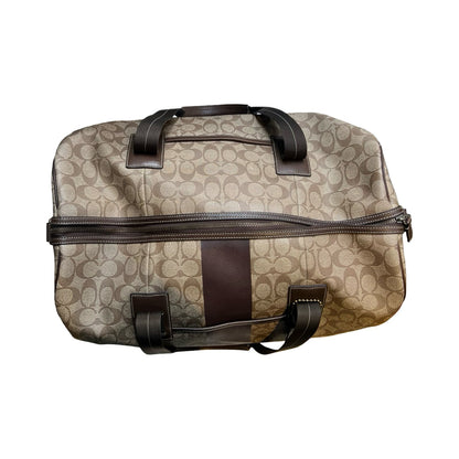 COACH Signature C Canvas Duffle Bag Brown, Tan Gold Hardware Co45