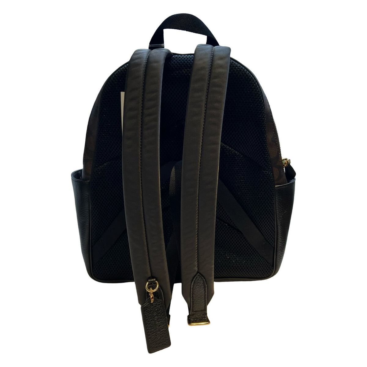 COACH Signature Canvas, Leather Backpack Backpack Brown, Black Gold Hardware Co74