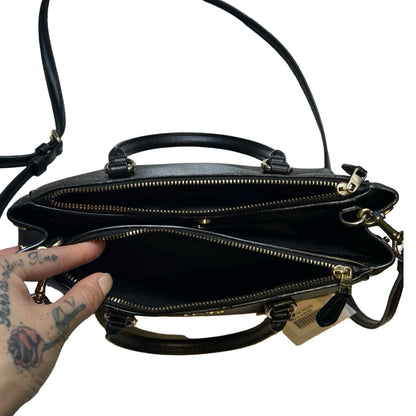 COACH Signature Canvas Mini Satchel Handbag Brown, Black Gold Hardware Co85