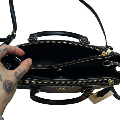 COACH Signature Canvas Mini Satchel Handbag Brown, Black Gold Hardware Co85