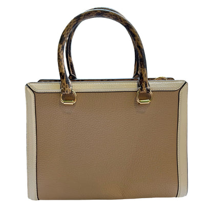 COACH Leather Willis Top Handle Handbag Tan, Beige, Brown Gold Hardware Co44