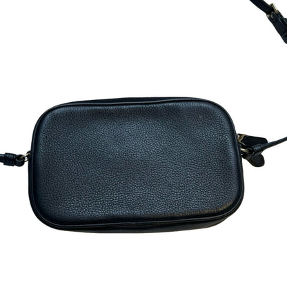 COACH Leather Camera Bag Crossbody Bag Black Gold Hardware Co59