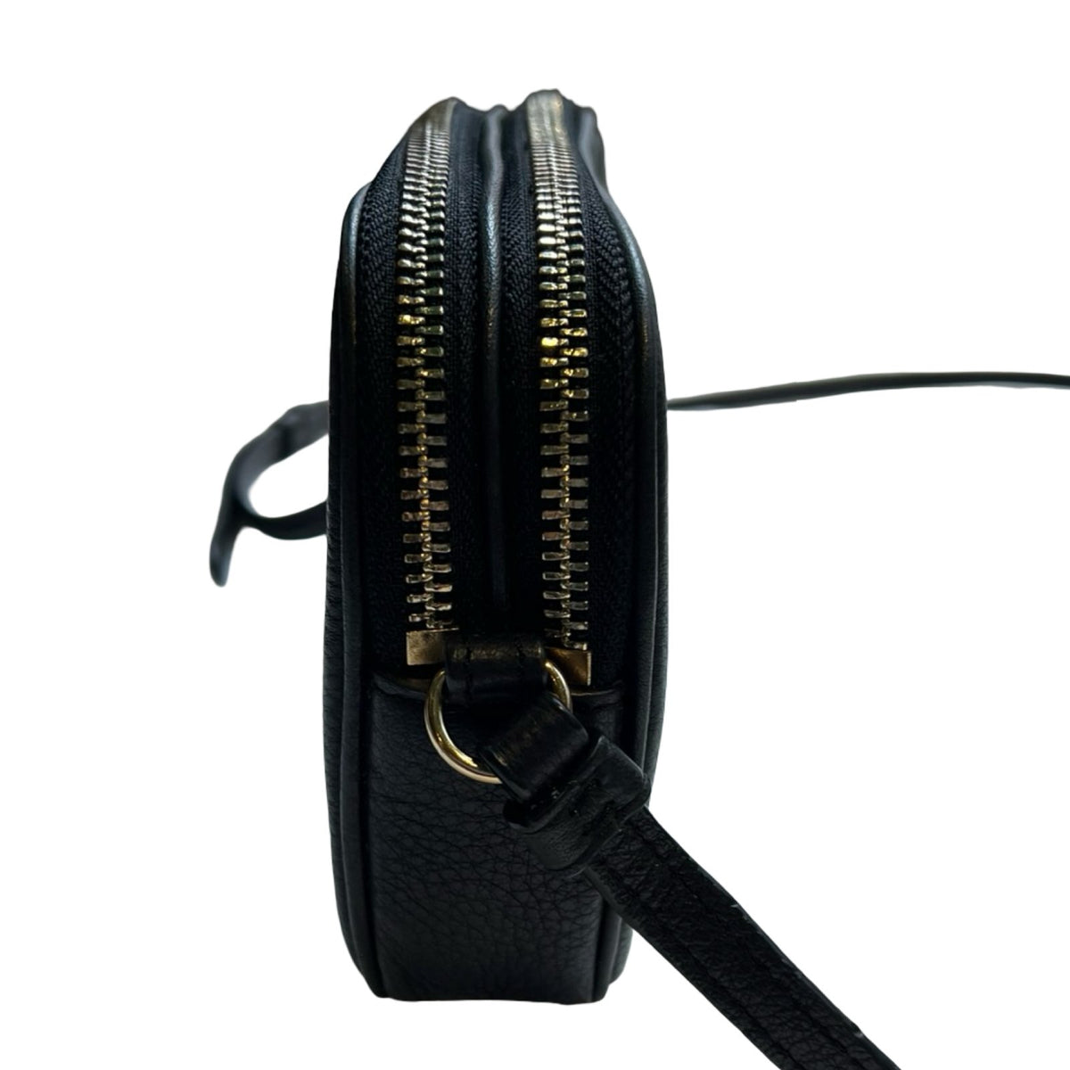 COACH Leather Camera Bag Crossbody Bag Black Gold Hardware Co59