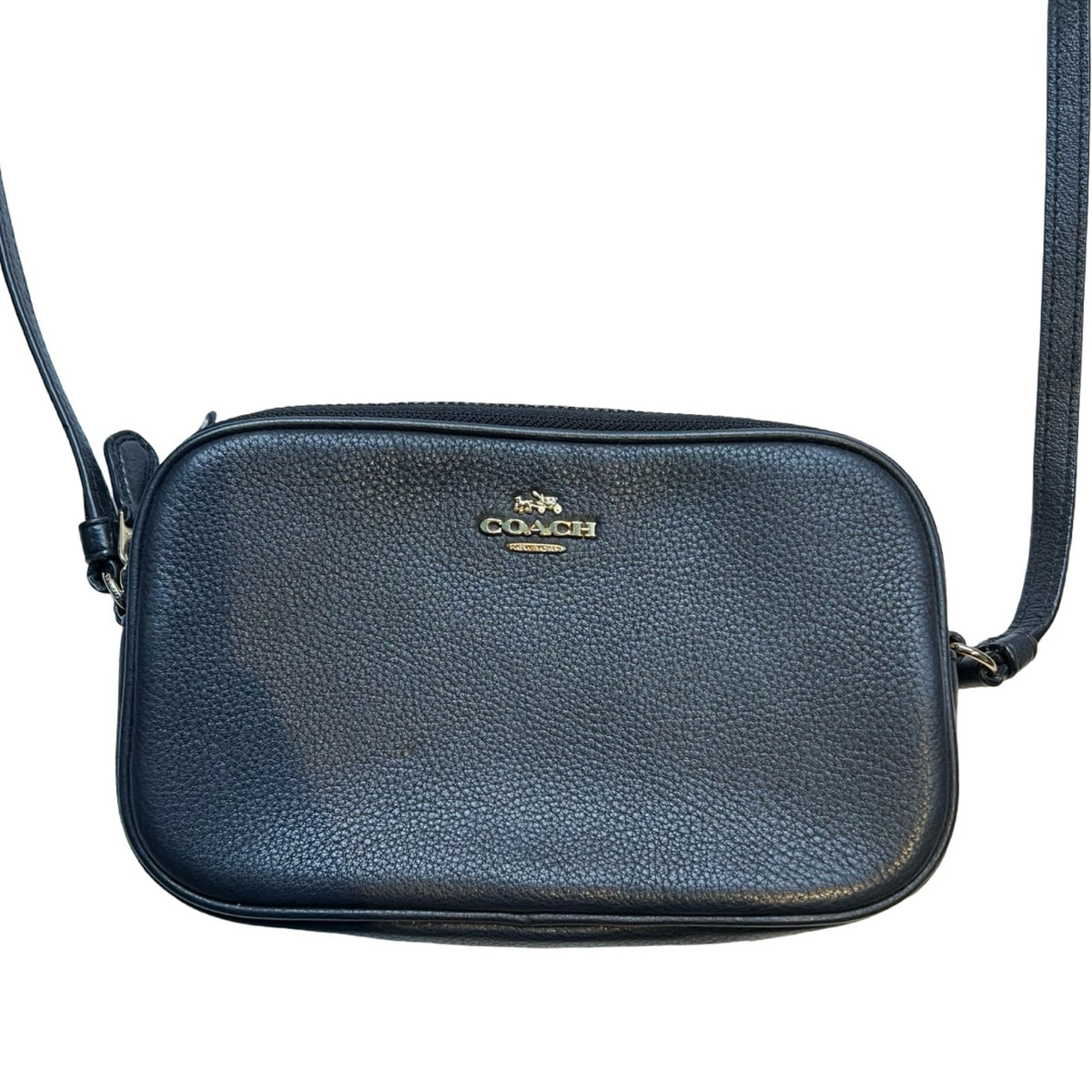 COACH Leather Camera Bag Crossbody Bag Black Gold Hardware Co59