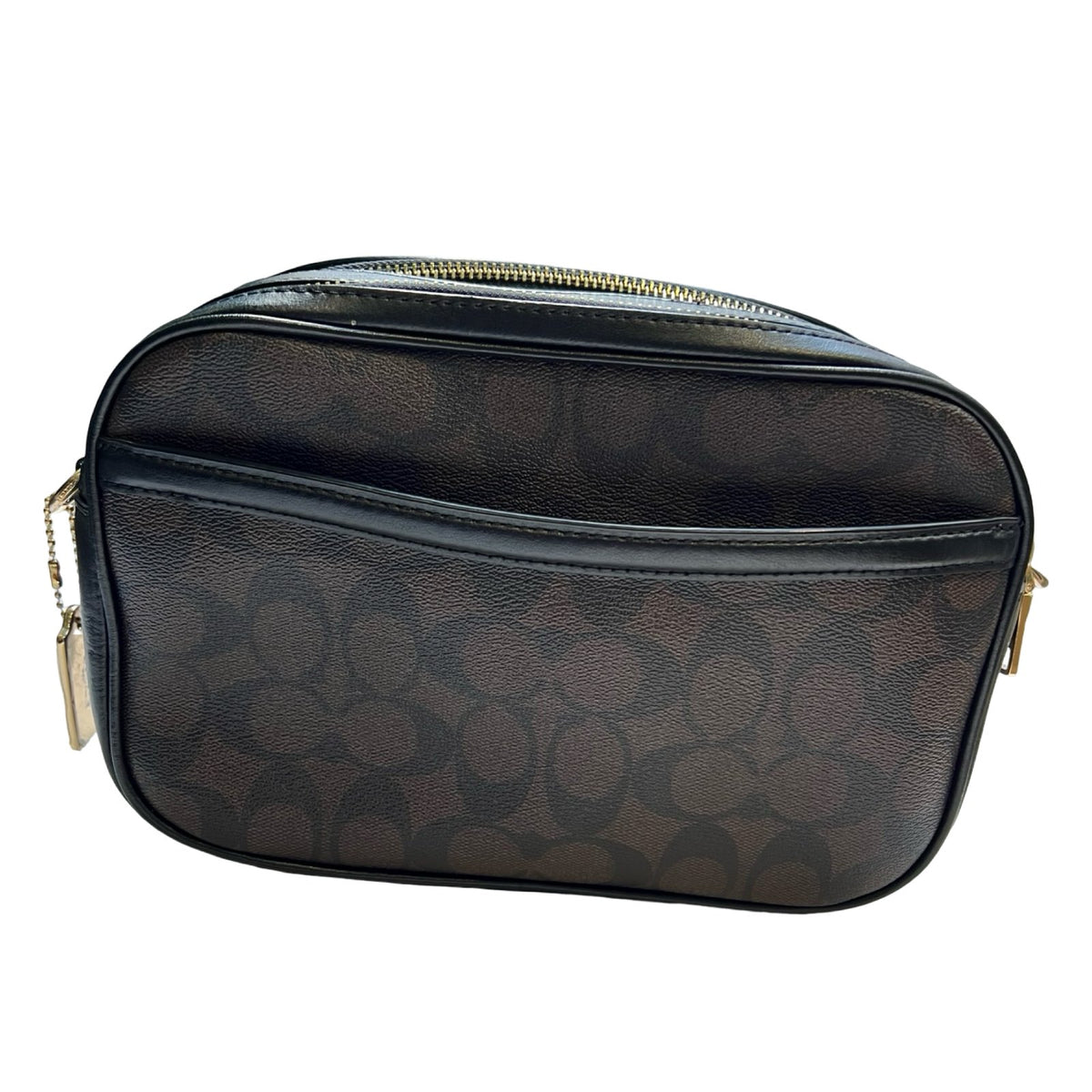 COACH Signature Canvas Camera Bag Crossbody Bag Brown, Black Gold Hardware Co86