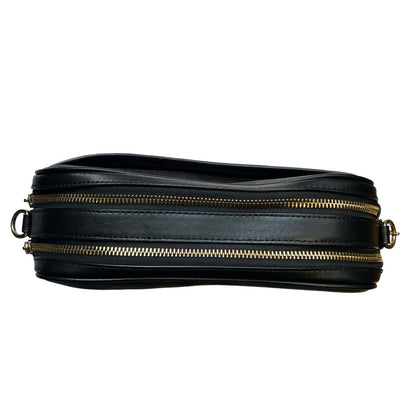 COACH Signature Canvas Camera Bag Crossbody Bag Brown, Black Gold Hardware Co86