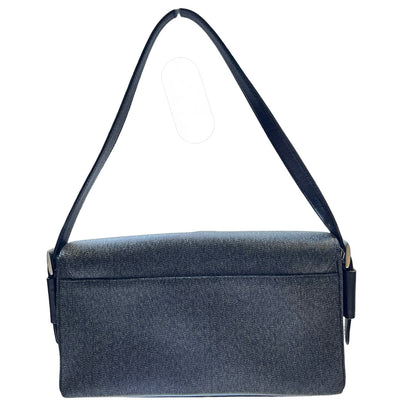 GIVENCHY Coated Canvas Unknown Shoulder Bag Black Silver Hardware GI45