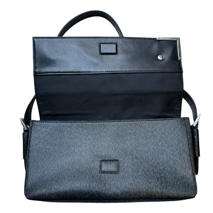 GIVENCHY Coated Canvas Unknown Shoulder Bag Black Silver Hardware GI45