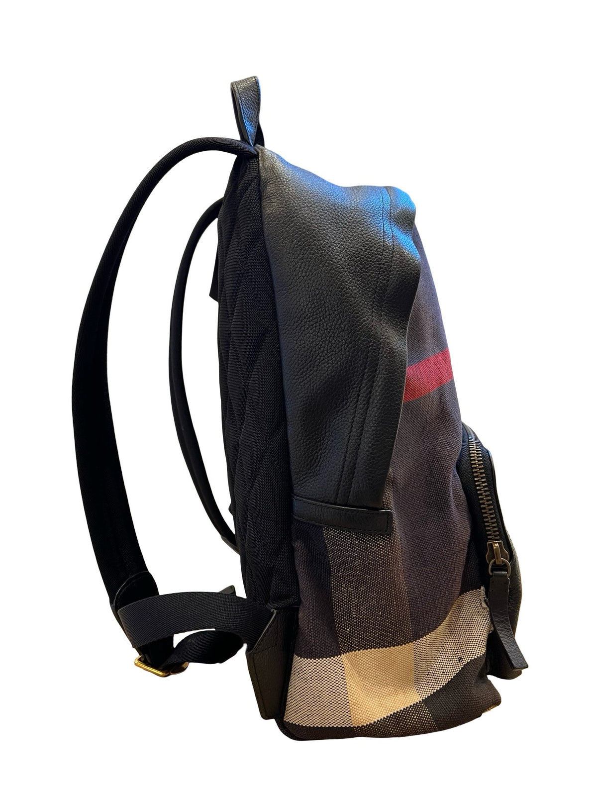 BURBERRY Leather, Canvas Backpack Backpack Black, Brown, Red, Beige Gold Hardware BU1233
