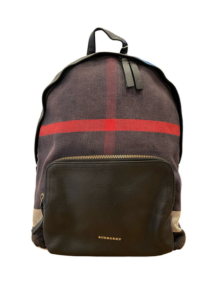 BURBERRY Leather, Canvas Backpack Backpack Black, Brown, Red, Beige Gold Hardware BU1233