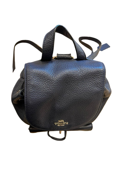 COACH Leather West Backpack Backpack Dark Blue Gold Hardware CO58