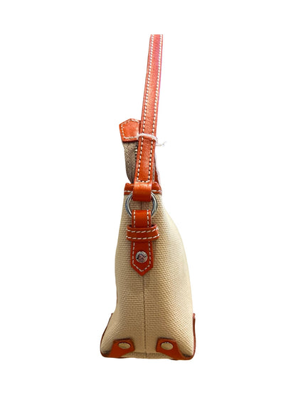 BURBERRY Canvas / Leather Blue Label Mini Shoulder Bag Shoulder Bag Beige, Orange Silver Hardware BU1232