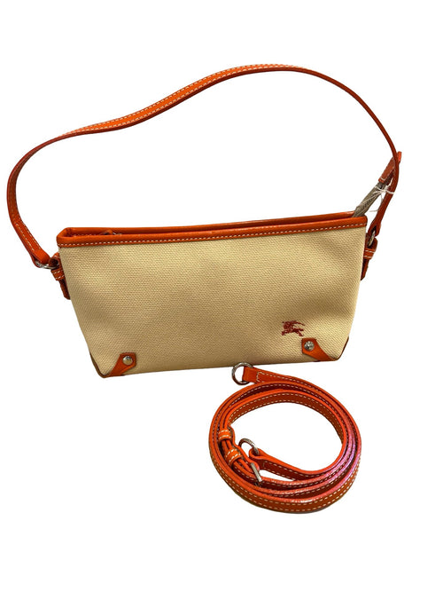 BURBERRY Canvas / Leather Blue Label Mini Shoulder Bag Shoulder Bag Beige, Orange Silver Hardware BU1232