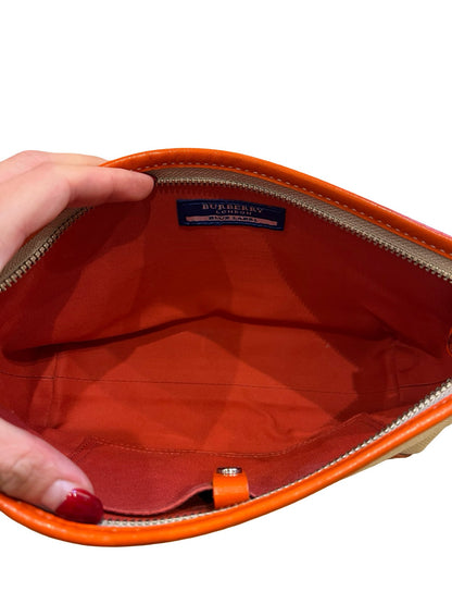 BURBERRY Canvas / Leather Blue Label Mini Shoulder Bag Shoulder Bag Beige, Orange Silver Hardware BU1232