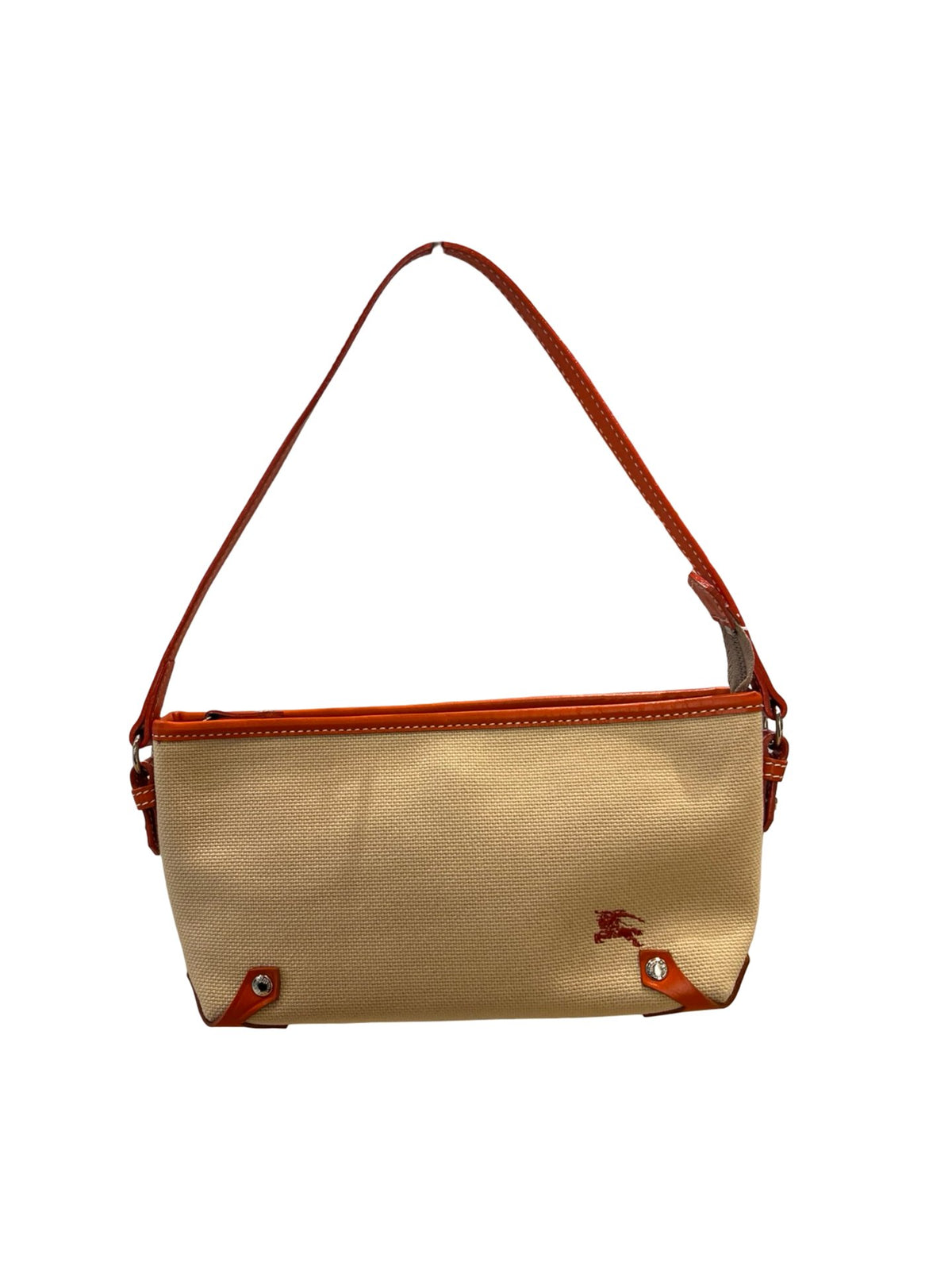 BURBERRY Canvas / Leather Blue Label Mini Shoulder Bag Shoulder Bag Beige, Orange Silver Hardware BU1232
